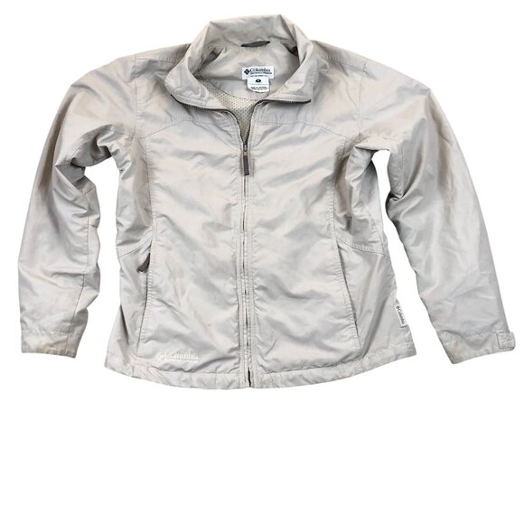 Columbia Sportswear Womens Athletic Jacket Medium Beige Full Zip Outdoors Pocket - Picture 1 of 15